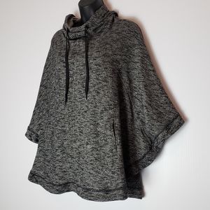 Anne Klein Sport Hooded Poncho w/ Set Sleeves